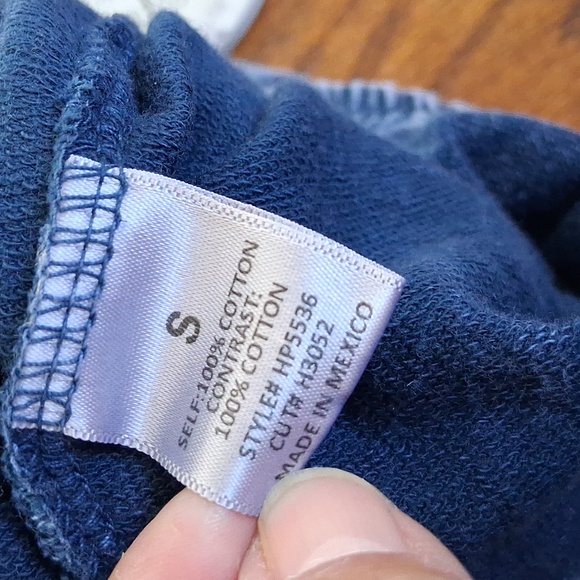 J.Her Blue 100% Cotton Knit Stretch Boho Wide Leg Cropped  Pants Size Small - Picture 7 of 8